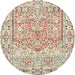 Round Traditional Orange Salmon Pink Persian Rug, tr4807