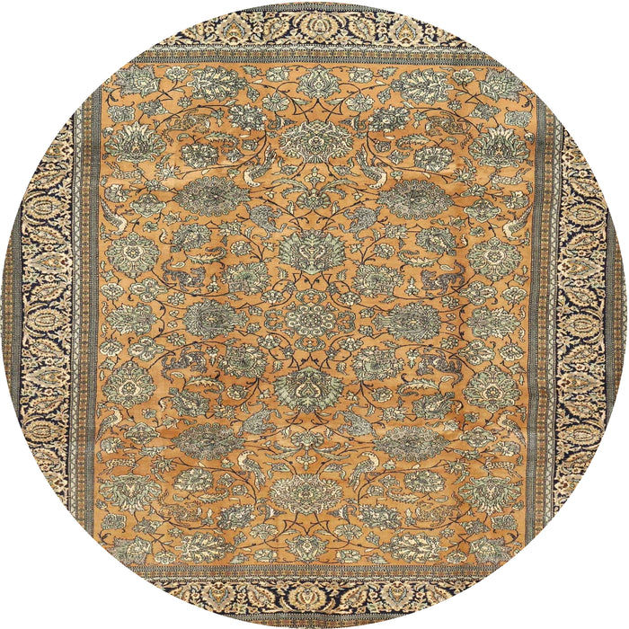 Round Traditional Reddish Brown Persian Rug, tr4808