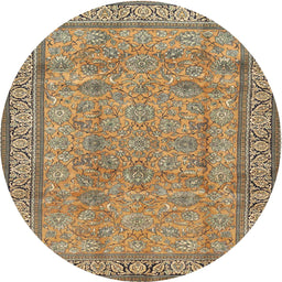 Square Machine Washable Traditional Red Brown Rug, wshtr4808