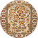 Round Traditional Mahogany Brown Persian Rug, tr4810