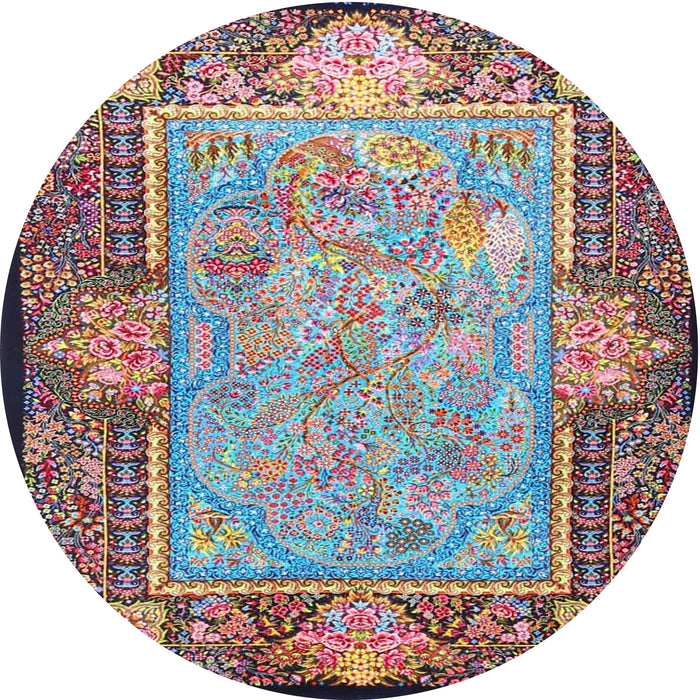 Round Traditional Dark Gray Persian Rug, tr4815