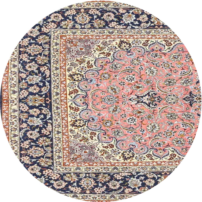 Round Traditional Rose Pink Persian Rug, tr4817