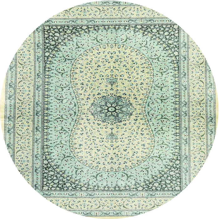 Round Traditional Green Persian Rug, tr4820