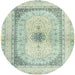 Round Traditional Green Persian Rug, tr4820