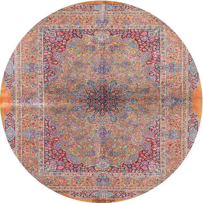 Round Traditional Cherry Red Persian Rug, tr4822