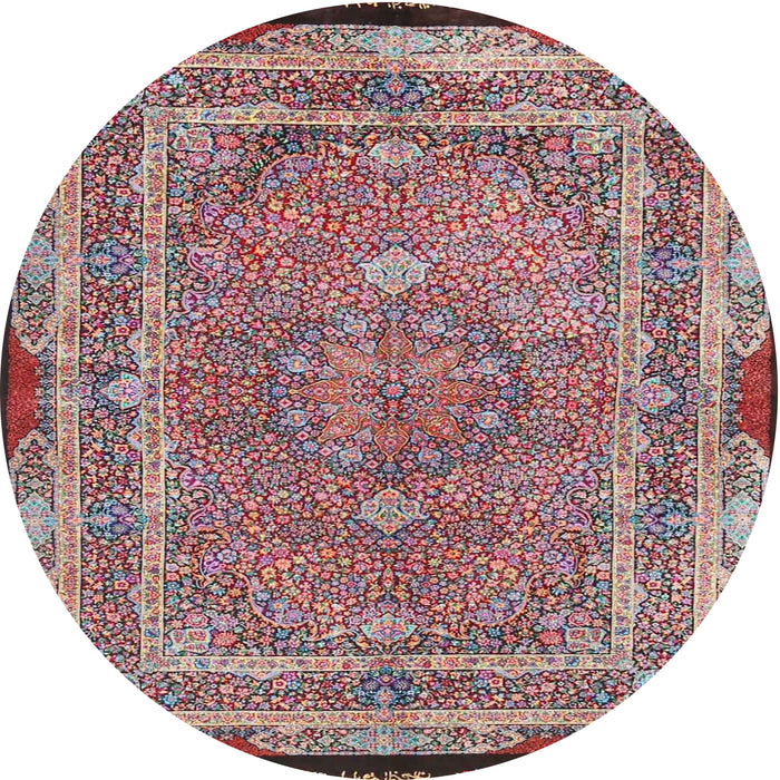 Round Traditional Brown Red Persian Rug, tr4823