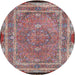 Round Traditional Brown Red Persian Rug, tr4823