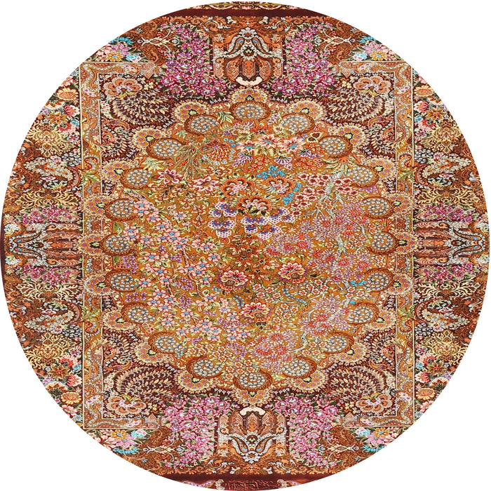 Square Machine Washable Traditional Sandy Brown Rug, wshtr4826