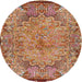 Square Machine Washable Traditional Sandy Brown Rug, wshtr4826