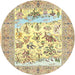 Round Traditional Harvest Gold Animal Rug, tr4828