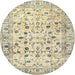 Round Traditional Khaki Gold Persian Rug, tr4832