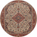 Round Traditional Red Medallion Rug, tr490