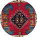 Round Traditional Red Persian Rug, tr494