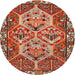 Round Traditional Sand Brown Persian Rug, tr495