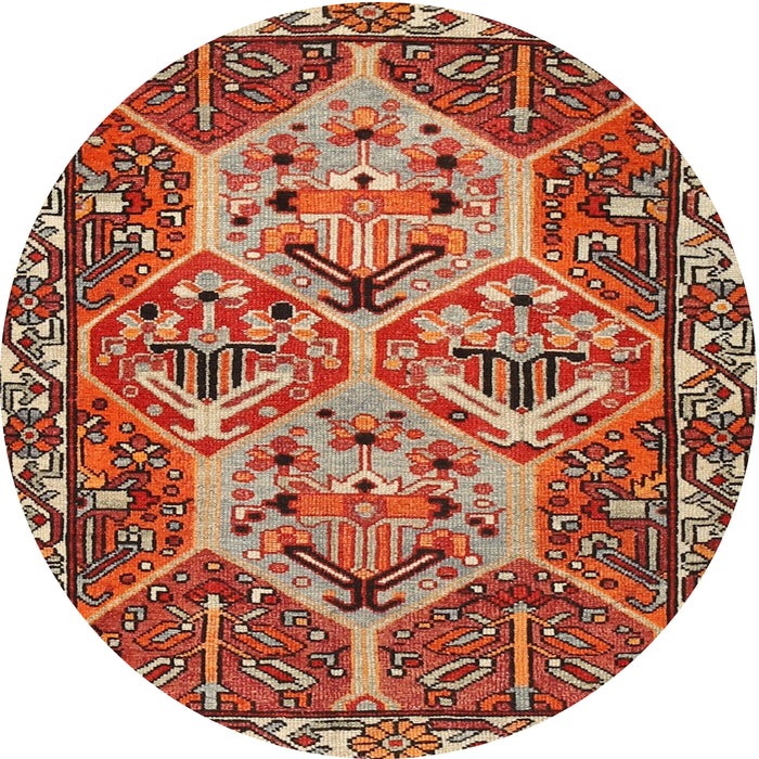 Square Machine Washable Traditional Sand Brown Rug, wshtr495