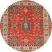 Square Machine Washable Traditional Red Rug, wshtr497