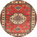 Round Traditional Brown Medallion Rug, tr498