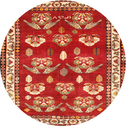 Square Machine Washable Traditional Red Rug, wshtr4