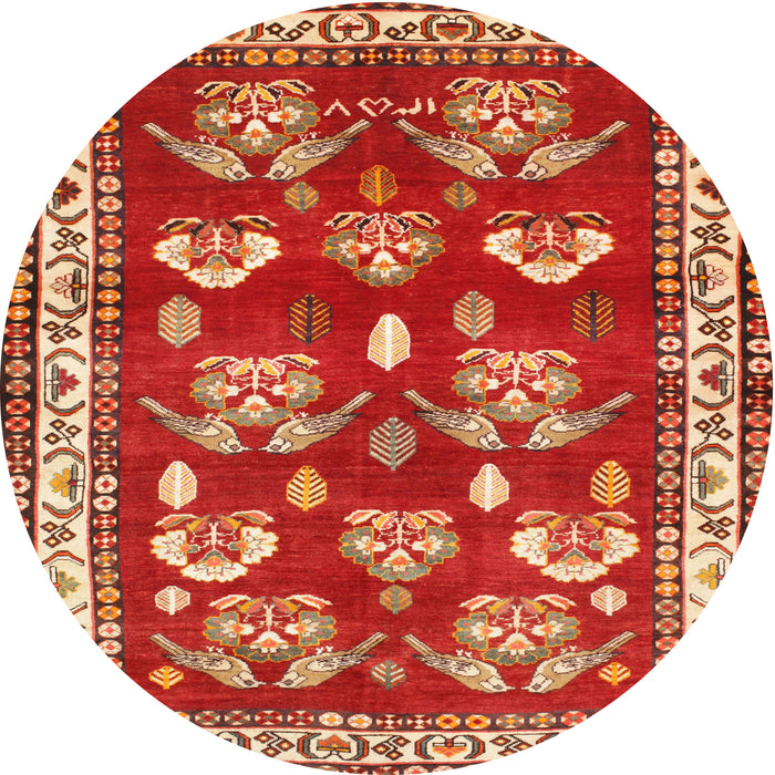 Square Machine Washable Traditional Red Rug, wshtr4