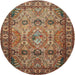 Round Traditional Brown Persian Rug, tr501