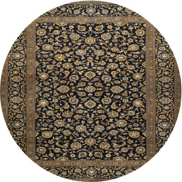 Square Machine Washable Traditional Orange Brown Rug, wshtr507
