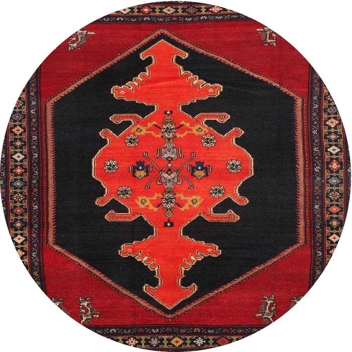 Round Traditional Dark Brown Persian Rug, tr50