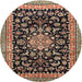 Round Traditional Red Medallion Rug, tr515