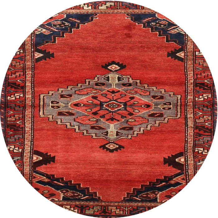Round Traditional Red Medallion Rug, tr517