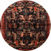 Round Traditional Reddish Brown Animal Rug, tr521