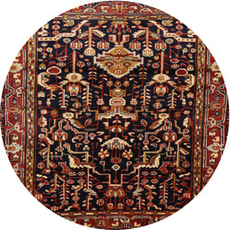 Square Machine Washable Traditional Deep Red Rug, wshtr522