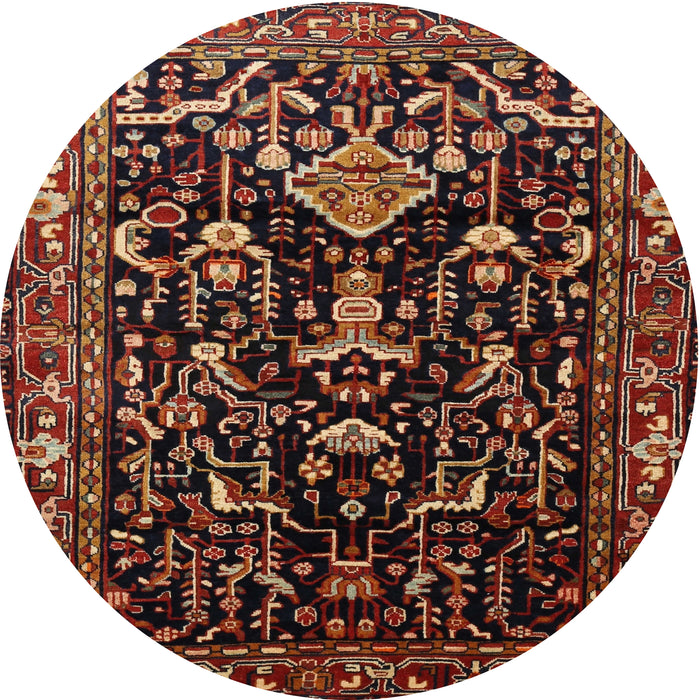 Round Traditional Deep Red Persian Rug, tr522
