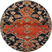 Round Traditional Red Persian Rug, tr523
