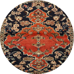 Square Machine Washable Traditional Vermilion Red Rug, wshtr523