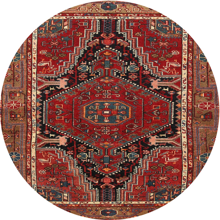 Round Traditional Red Persian Rug, tr524
