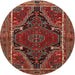 Round Traditional Red Persian Rug, tr524