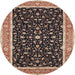 Square Machine Washable Traditional Bakers Brown Rug, wshtr52