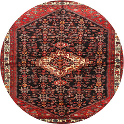 Square Machine Washable Traditional Sienna Brown Rug, wshtr534