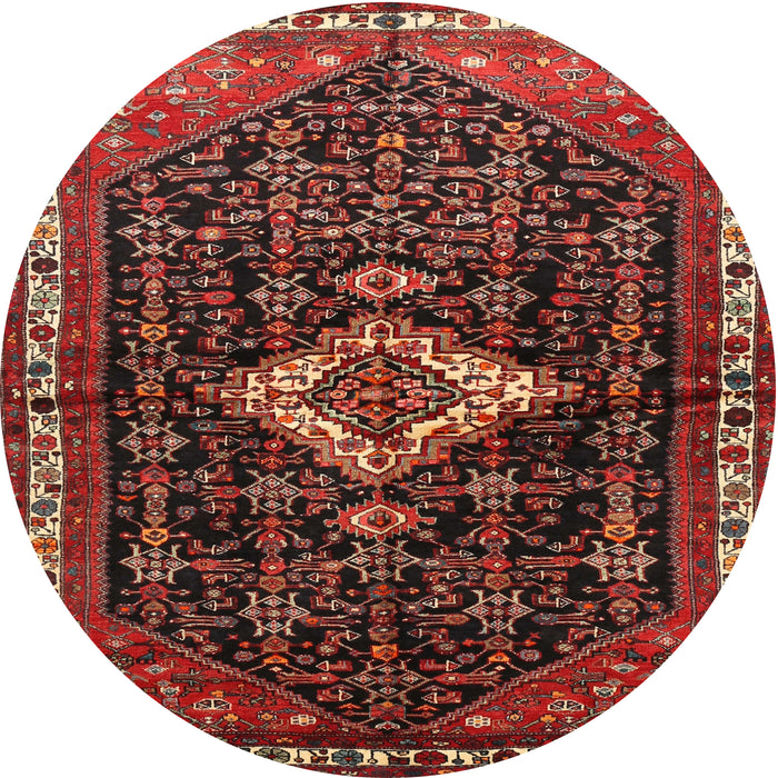 Square Machine Washable Traditional Sienna Brown Rug, wshtr534