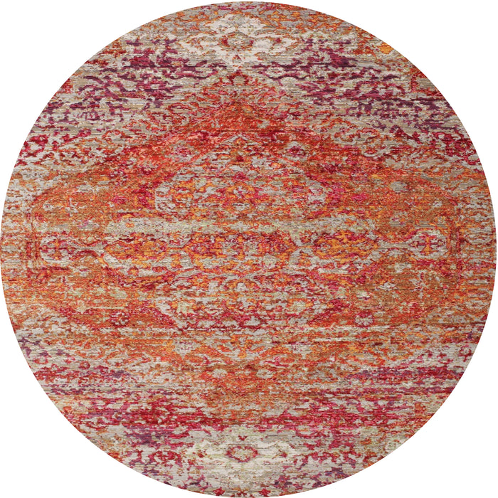 Round Traditional Red Persian Rug, tr537