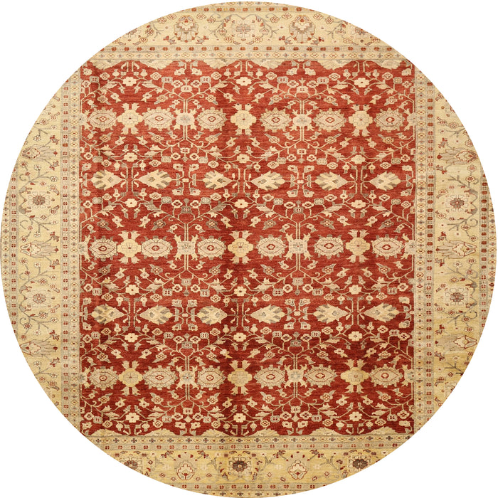 Square Machine Washable Traditional Orange Red Rug, wshtr539