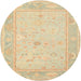 Round Traditional Brown Gold Oriental Rug, tr540