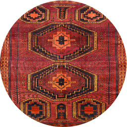Square Machine Washable Traditional Red Rug, wshtr543