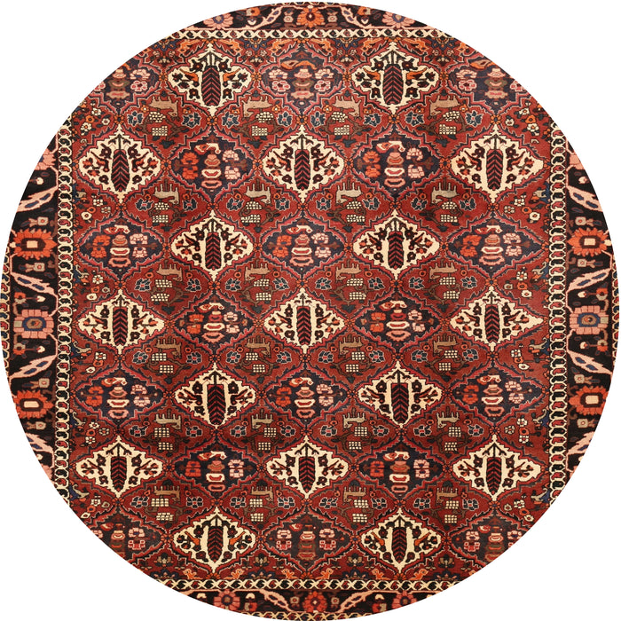Round Traditional Crimson Red Persian Rug, tr544