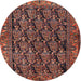 Round Traditional Rust Pink Persian Rug, tr551