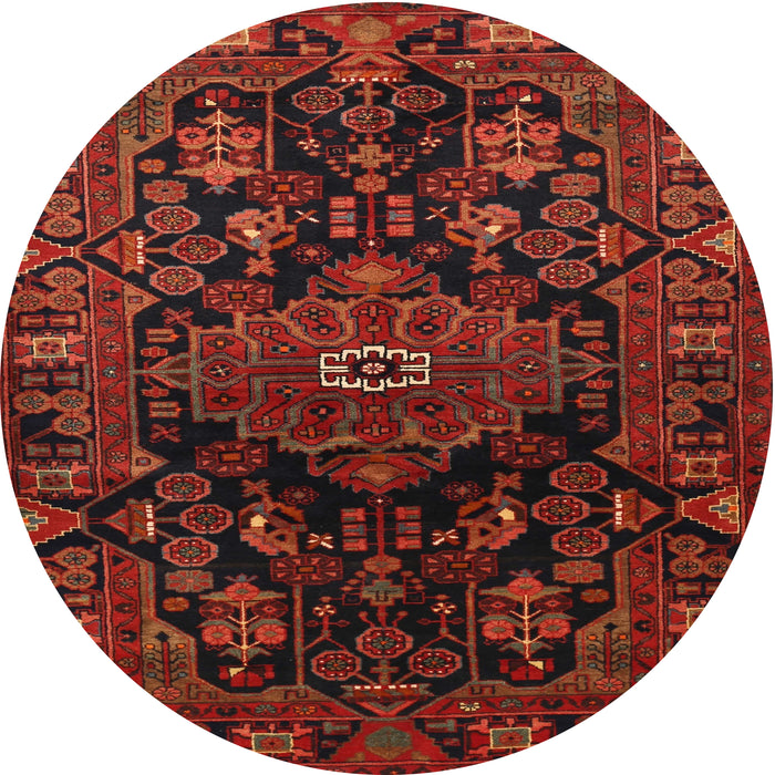 Square Machine Washable Traditional Tomato Red Rug, wshtr554