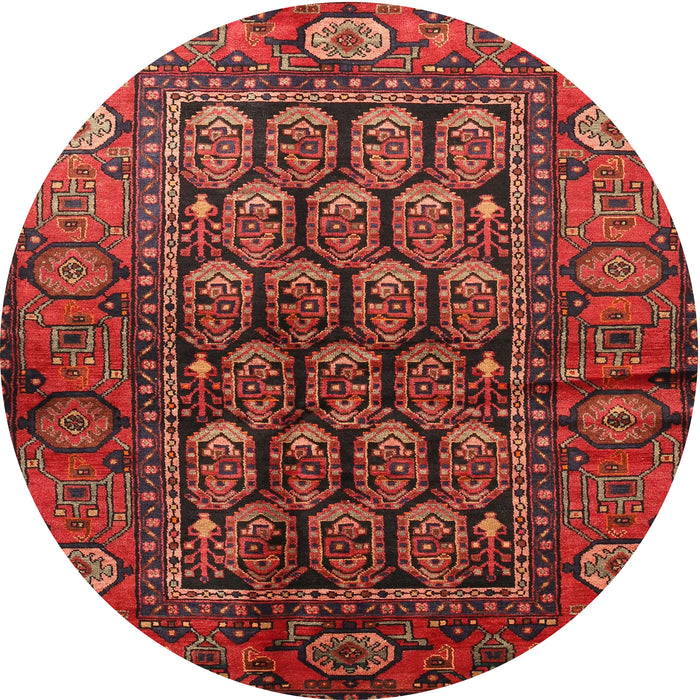 Square Machine Washable Traditional Tomato Red Rug, wshtr556