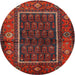 Round Traditional Red Persian Rug, tr557