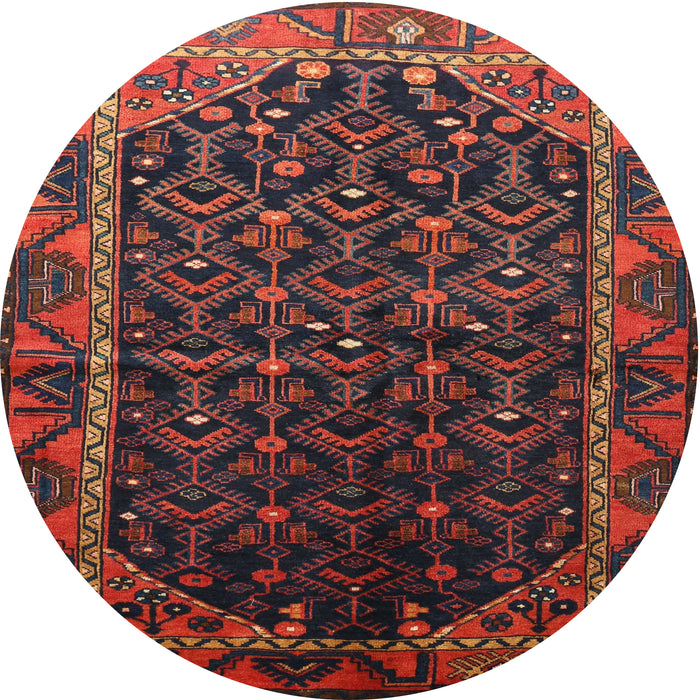 Round Traditional Saffron Red Persian Rug, tr558