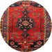 Round Traditional Brown Persian Rug, tr559