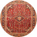 Round Traditional Sand Brown Persian Rug, tr560